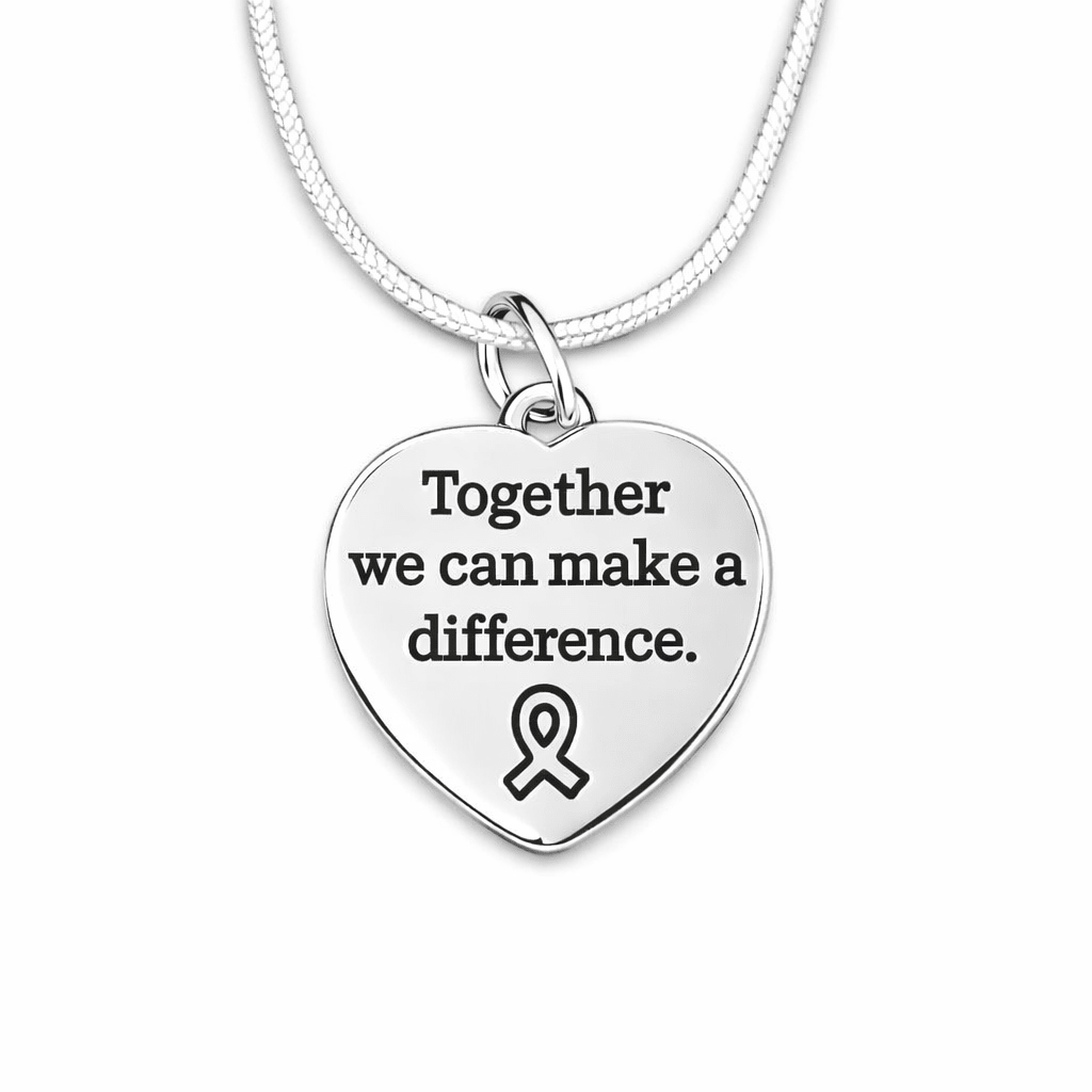 Together We Can Make A Difference Heart Necklaces - Fundraising For A Cause