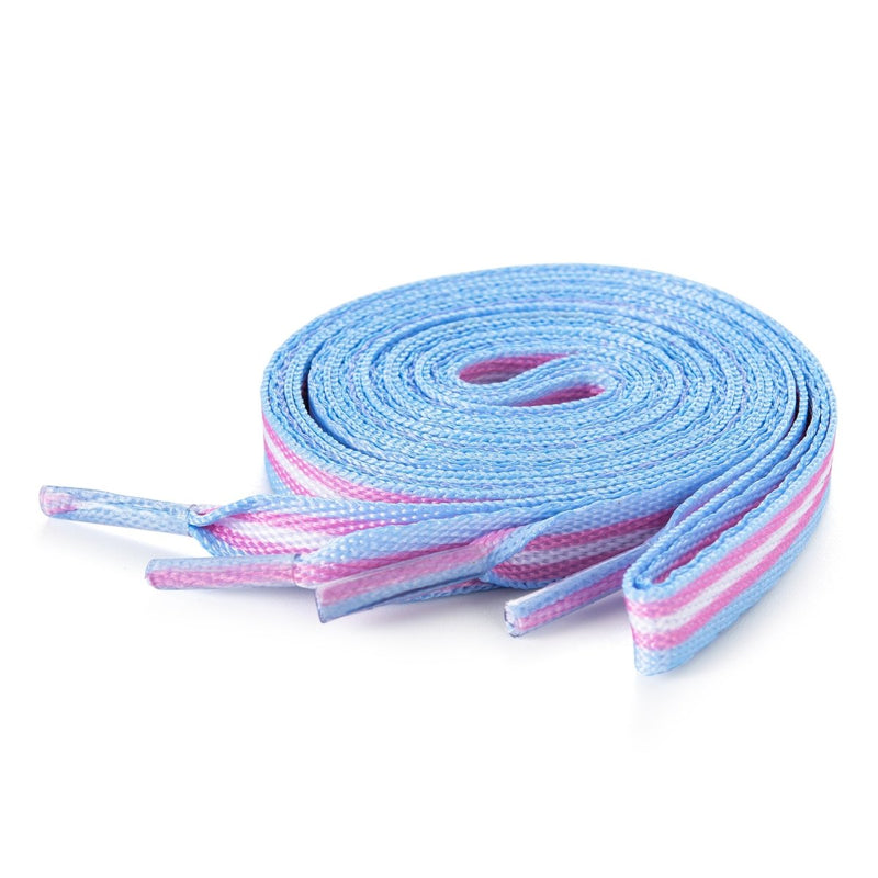 Transgender Flag Striped Shoelaces - Fundraising For A Cause