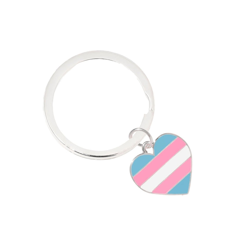 Transgender Heart Pride Split Ring Key Chains - Fundraising For A Cause
