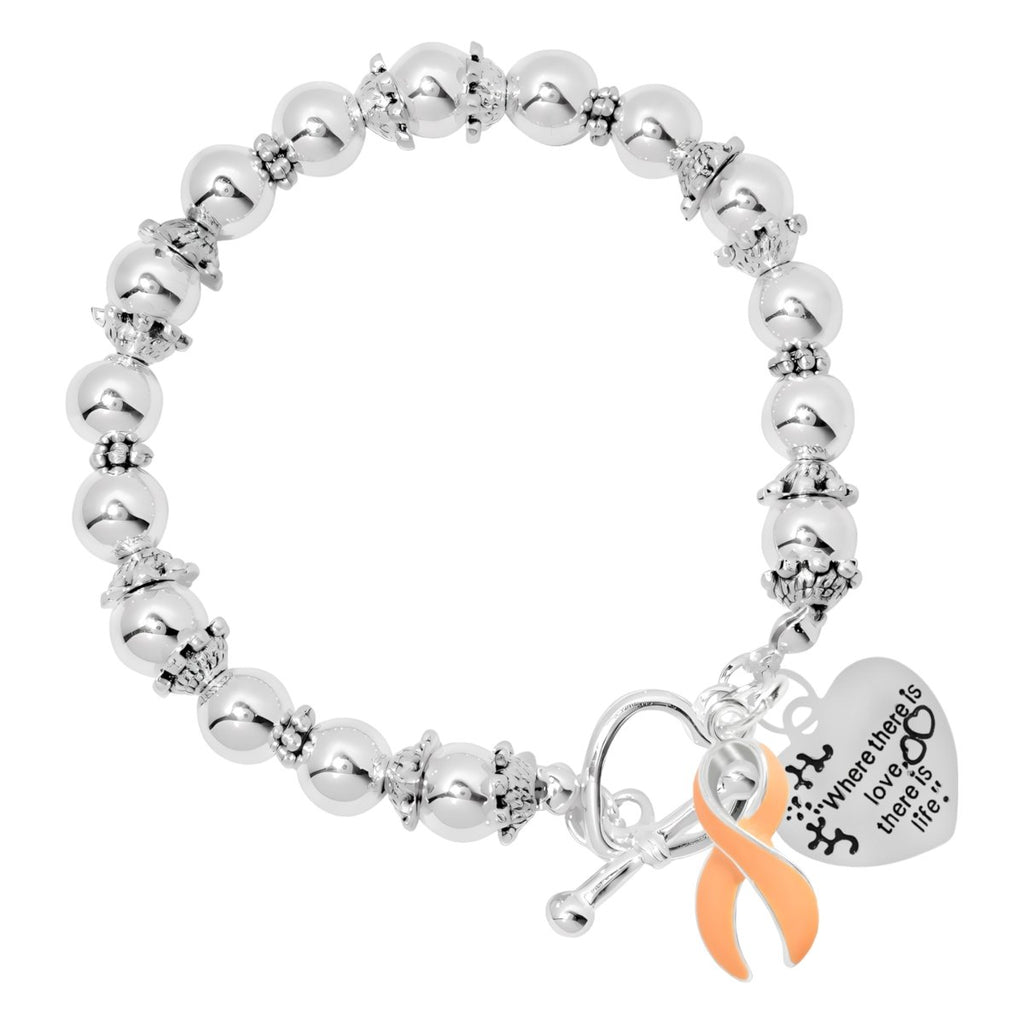 Where There is Love Peach Ribbon Bracelets - Fundraising For A Cause