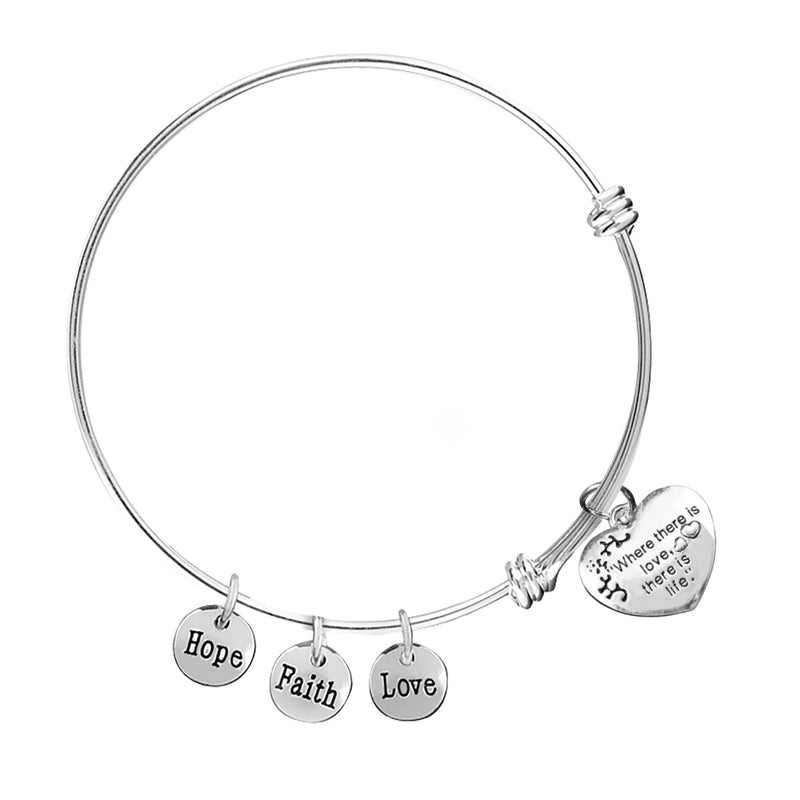 Where There Is Love Silver Retractable Bracelet - Fundraising For A Cause