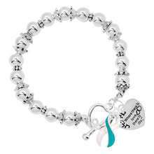 Load image into Gallery viewer, Where There is Love Teal &amp; White Ribbon Charm Bracelets - Fundraising For A Cause