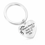 "Where there is love, there is life" Heart Charm Split Ring Key Chains - Fundraising For A Cause