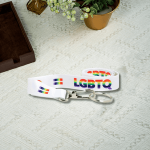 White LGBTQ Rainbow Pride lanyards - Fundraising For A Cause