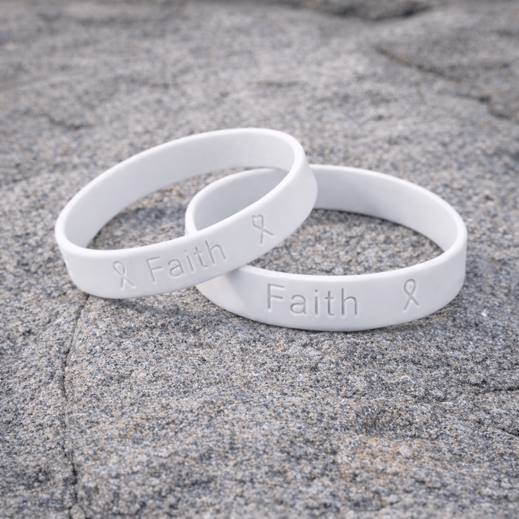 White Silicone Bracelet Wristbands - Fundraising For A Cause