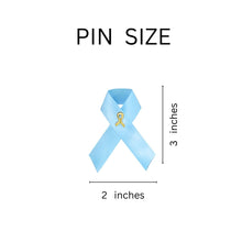 Load image into Gallery viewer, World Peace Satin Light Blue Awareness Ribbon Pins - Fundraising For A Cause