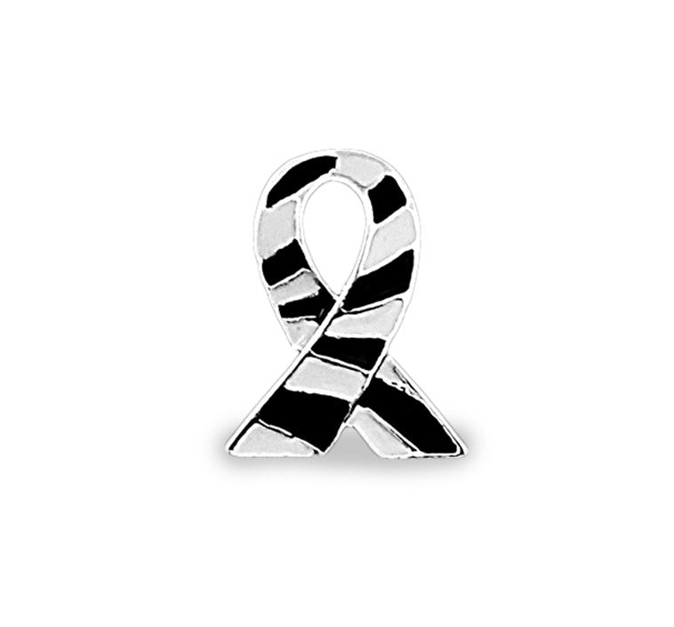 Zebra Print Ribbon Lapel Pins - Fundraising For A Cause