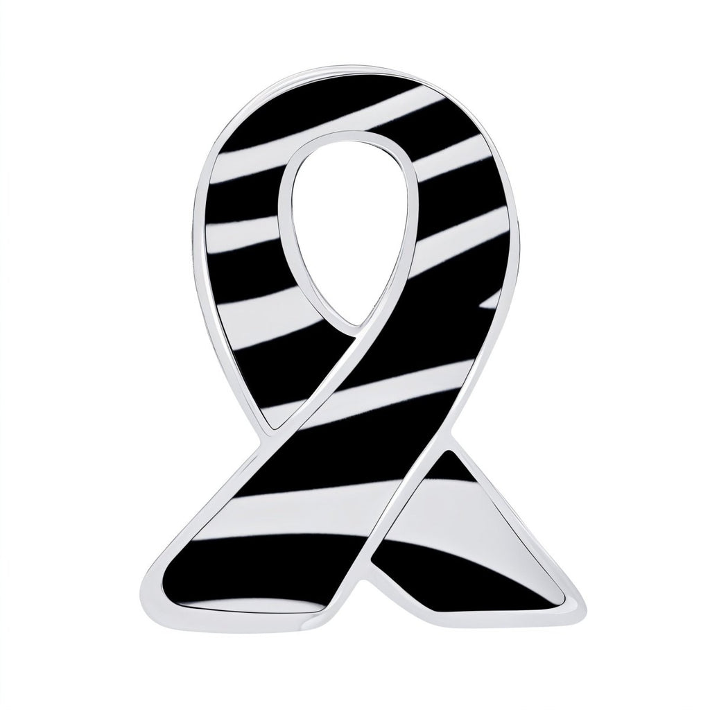 Zebra Print Ribbon Lapel Pins - Fundraising For A Cause