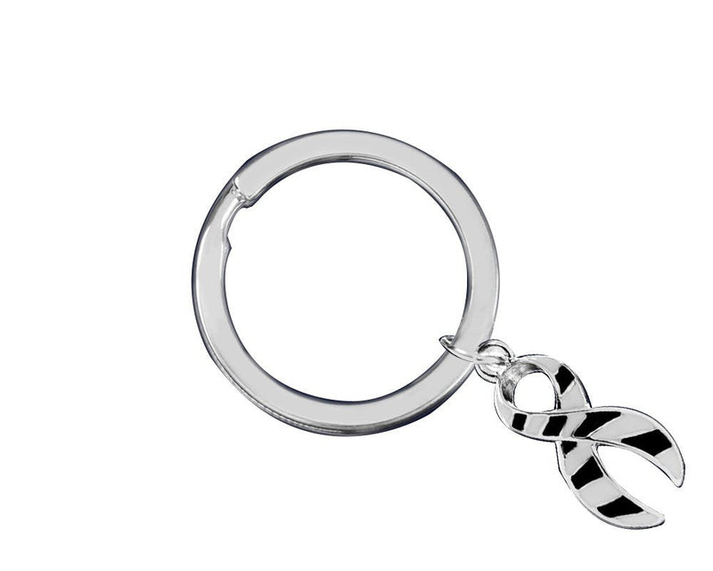 Zebra Ribbon Split Ring Keychains - Fundraising For A Cause