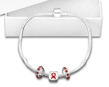 Load image into Gallery viewer, Red Ribbon Chunky Charm Bracelets - Fundraising For A Cause