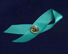 Load image into Gallery viewer, Satin Teal Ribbon Awareness Pins - Fundraising For A Cause