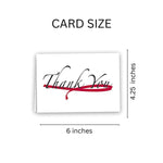 Large Burgundy Ribbon Thank You Cards (12 Cards/Pack) - Fundraising For A Cause