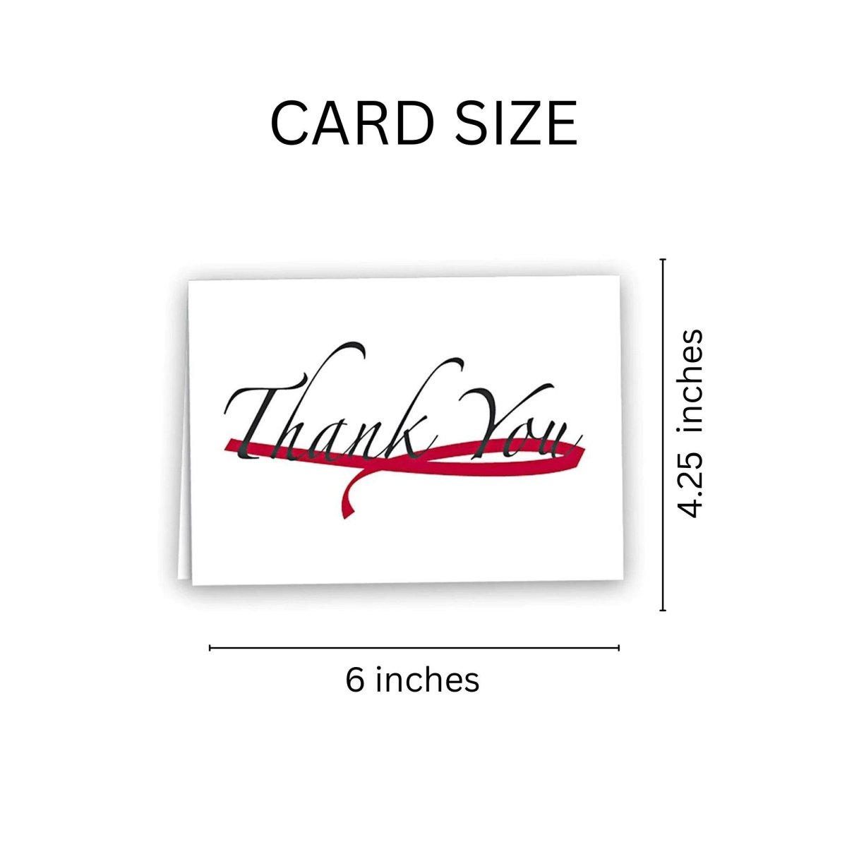 Large Burgundy Ribbon Thank You Cards (12 Cards/Pack) - Fundraising For A Cause