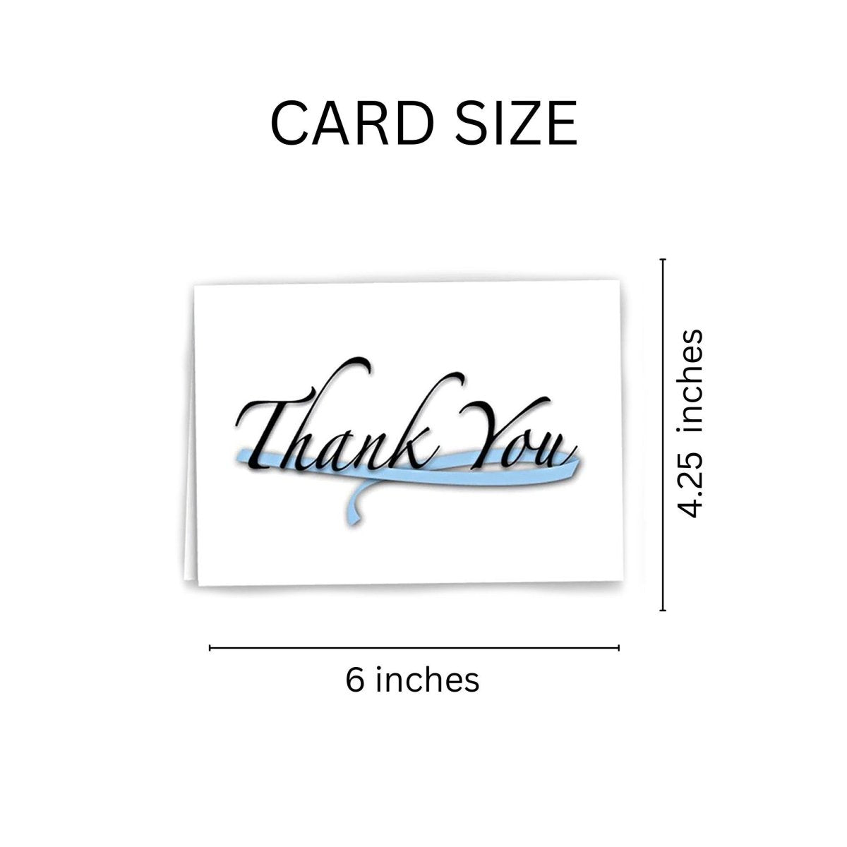 Large Light Blue Ribbon Thank You Cards (12 Cards/Pack) - Fundraising For A Cause