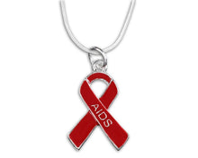Load image into Gallery viewer, AIDS Awareness Red Ribbon Necklaces - Fundraising For A Cause