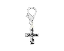 Load image into Gallery viewer, 12 Blessed, Hope, Faith, and Love Cross Hanging Charm - Fundraising For A Cause