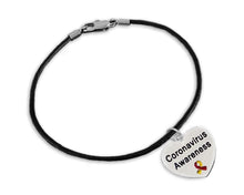 Load image into Gallery viewer, 12 Coronavirus (COVID-19) Awareness Leather Cord Bracelets (12 Bracelets) - Fundraising For A Cause