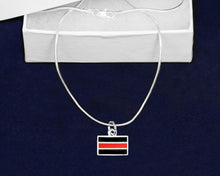 Load image into Gallery viewer, Firefighter Rectangle Red Line Necklaces - Fundraising For A Cause