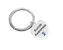 Load image into Gallery viewer, 12 Heart Charm Suicide Awareness Split Style Key Chains - Fundraising For A Cause