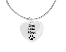 Load image into Gallery viewer, Live Love Adopt Heart Necklaces - Fundraising For A Cause