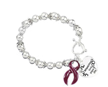 Load image into Gallery viewer, Multiple Myeloma Ribbon Charm Bracelets - Fundraising For A Cause