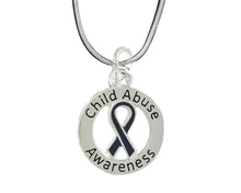 Load image into Gallery viewer, Round Child Abuse Awareness Ribbon Necklaces  - Fundraising For A Cause