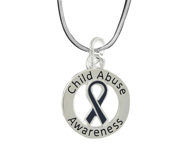 Round Child Abuse Awareness Ribbon Necklaces  - Fundraising For A Cause