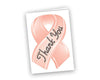 Small Peach Ribbon Thank You Cards - Fundraising For A Cause