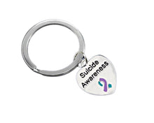 Load image into Gallery viewer, Suicide Awareness Heart Charm Split Style Key Chains - Fundraising For A Cause
