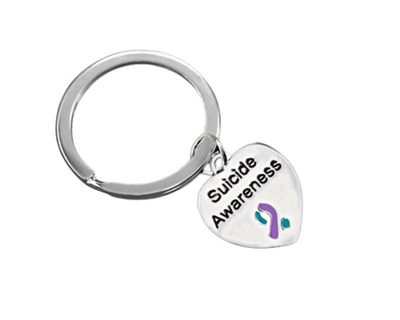 Suicide Awareness Heart Charm Split Style Key Chains - Fundraising For A Cause