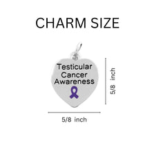 Load image into Gallery viewer, 12 Testicular Cancer Awareness Hanging Heart Charm - Fundraising For A Cause
