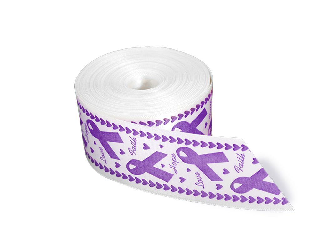 20 Yards Satin Purple Awareness Ribbon By The Yard - Fundraising For A Cause