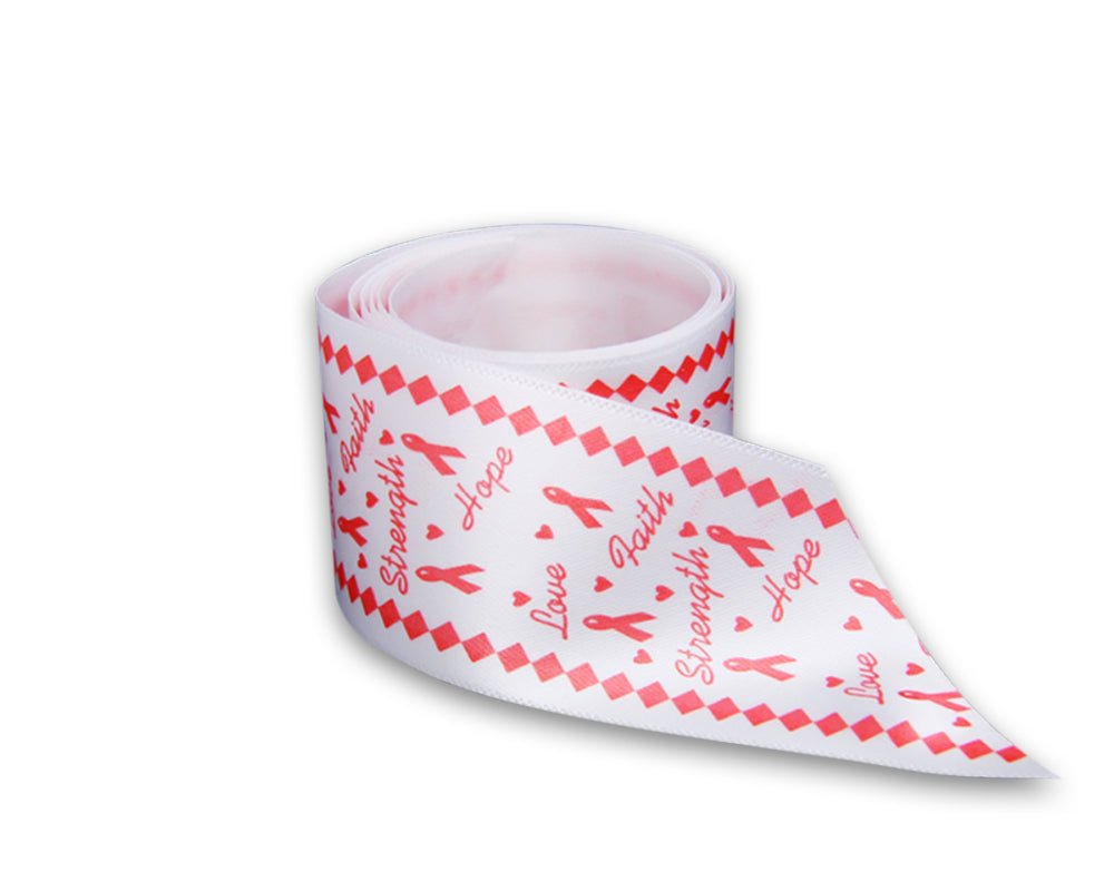 20 Yards Satin Red Awareness Ribbon By The Yard - Fundraising For A Cause