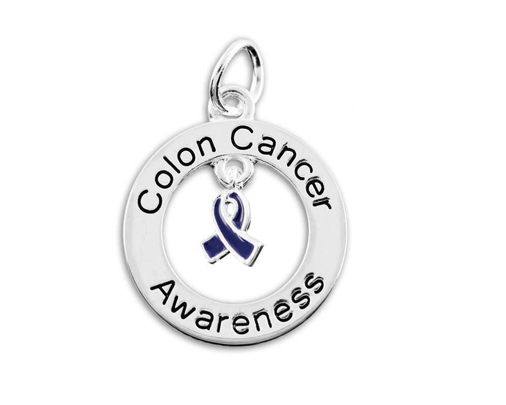 25 Pack Colon Cancer Circle Charms