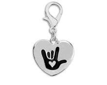 Load image into Gallery viewer, Deaf Awareness Heart Hanging Charms - Fundraising For A Cause