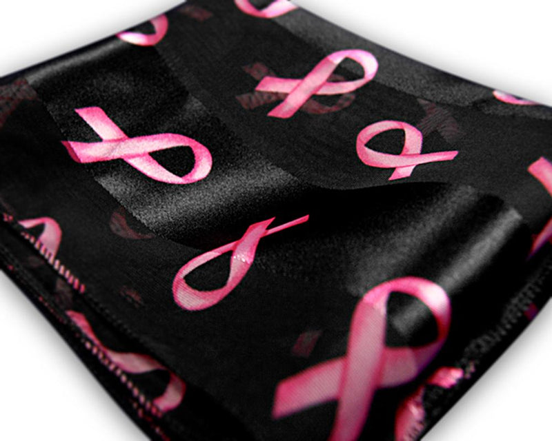 25 Pink Ribbon Scarves in Black (25 Scarves) - Fundraising For A Cause