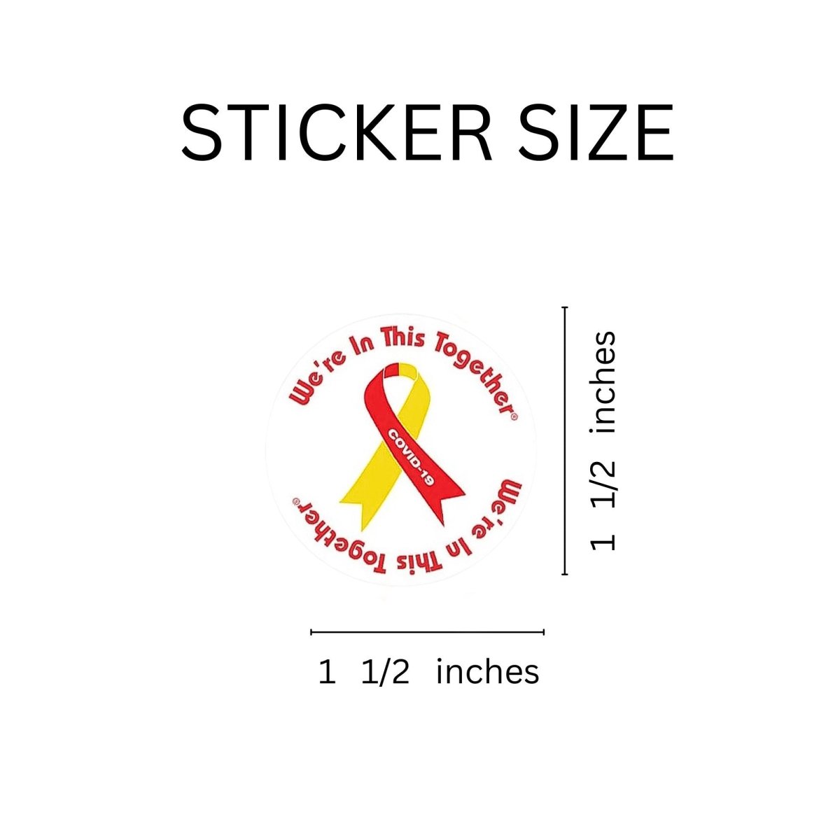 Coronavirus Disease (COVID-19) We're In This Together Stickers (250 per Roll) - Fundraising For A Cause