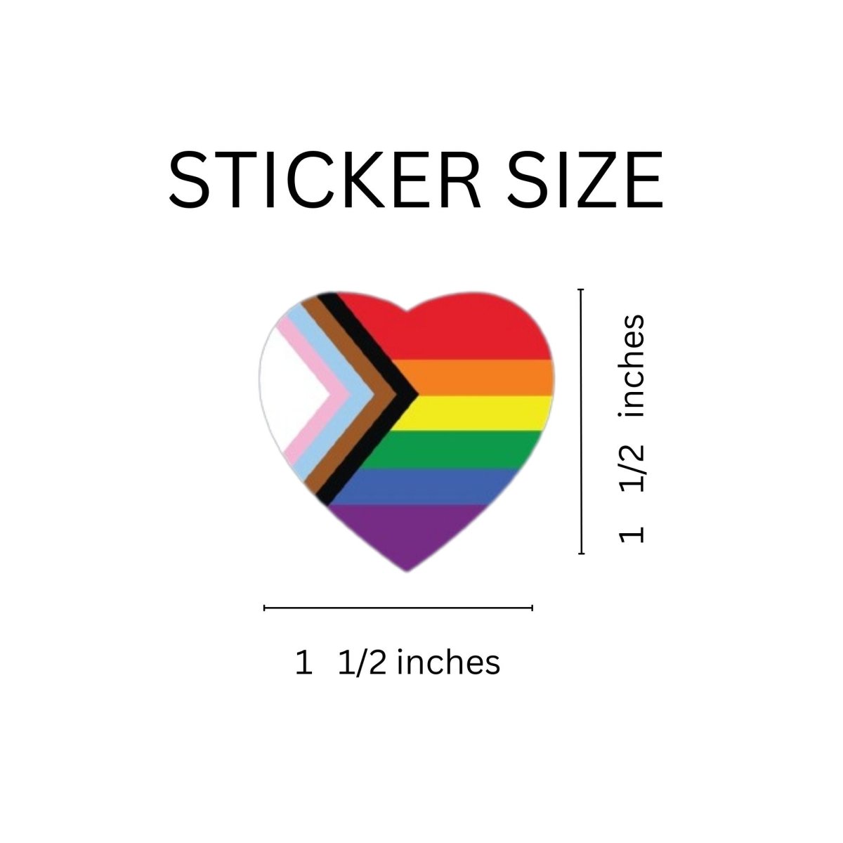 Daniel Quasar "Progress Pride" Heart Stickers (250 per Roll) - Fundraising For A Cause