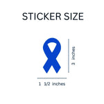 250 Dark Blue Ribbon Stickers - Large (250 per Roll) - Fundraising For A Cause