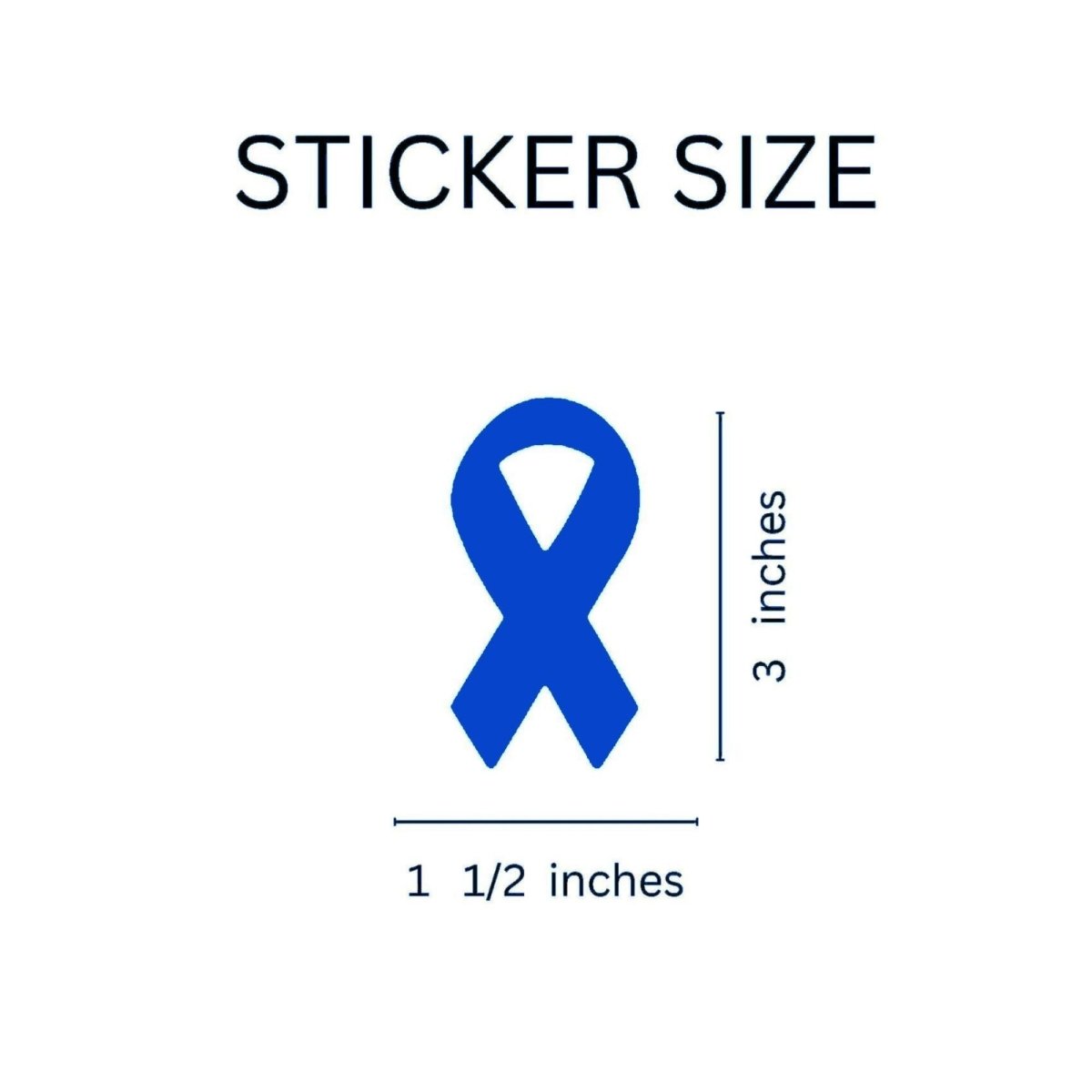 250 Dark Blue Ribbon Stickers - Large (250 per Roll) - Fundraising For A Cause