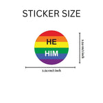 Roll He Him Pronoun Rainbow Flag Stickers - The Awareness Company