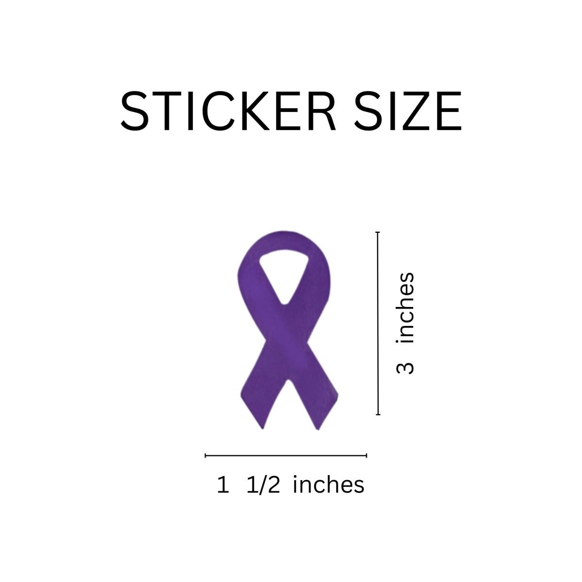 Large Cystic Fibrosis Purple Ribbon Stickers (250 per Roll) - Fundraising For A Cause
