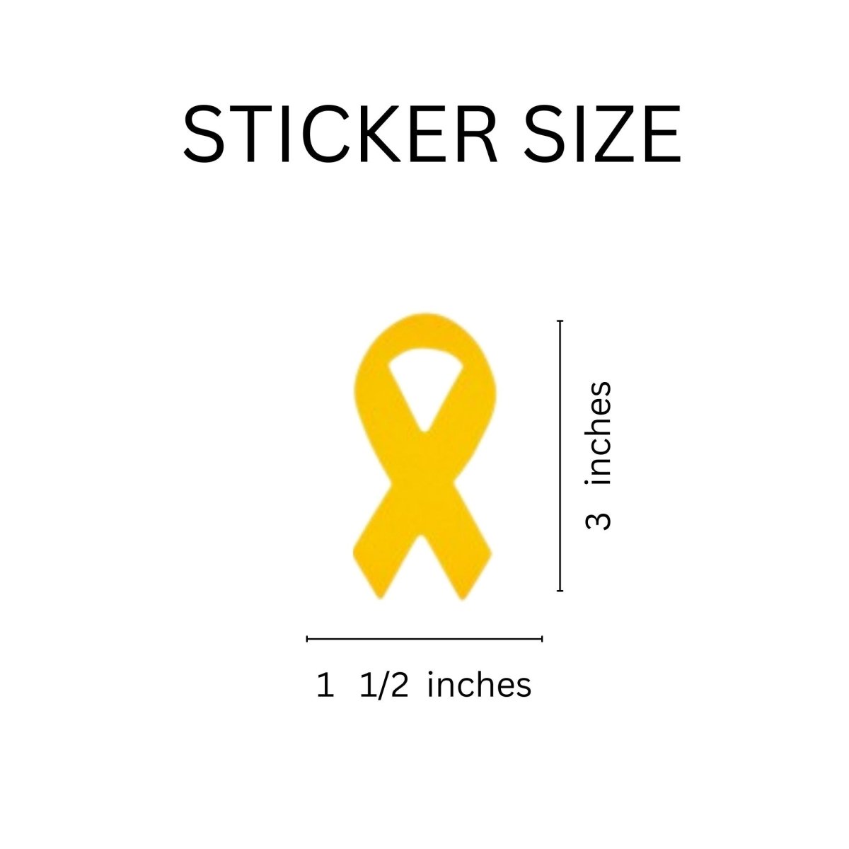 250 Large Gold Ribbon Stickers (250 per Roll) - Fundraising For A Cause