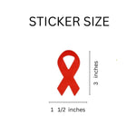 Large HIV/AIDS Awareness Ribbon Stickers (250 per Roll) - Fundraising For A Cause