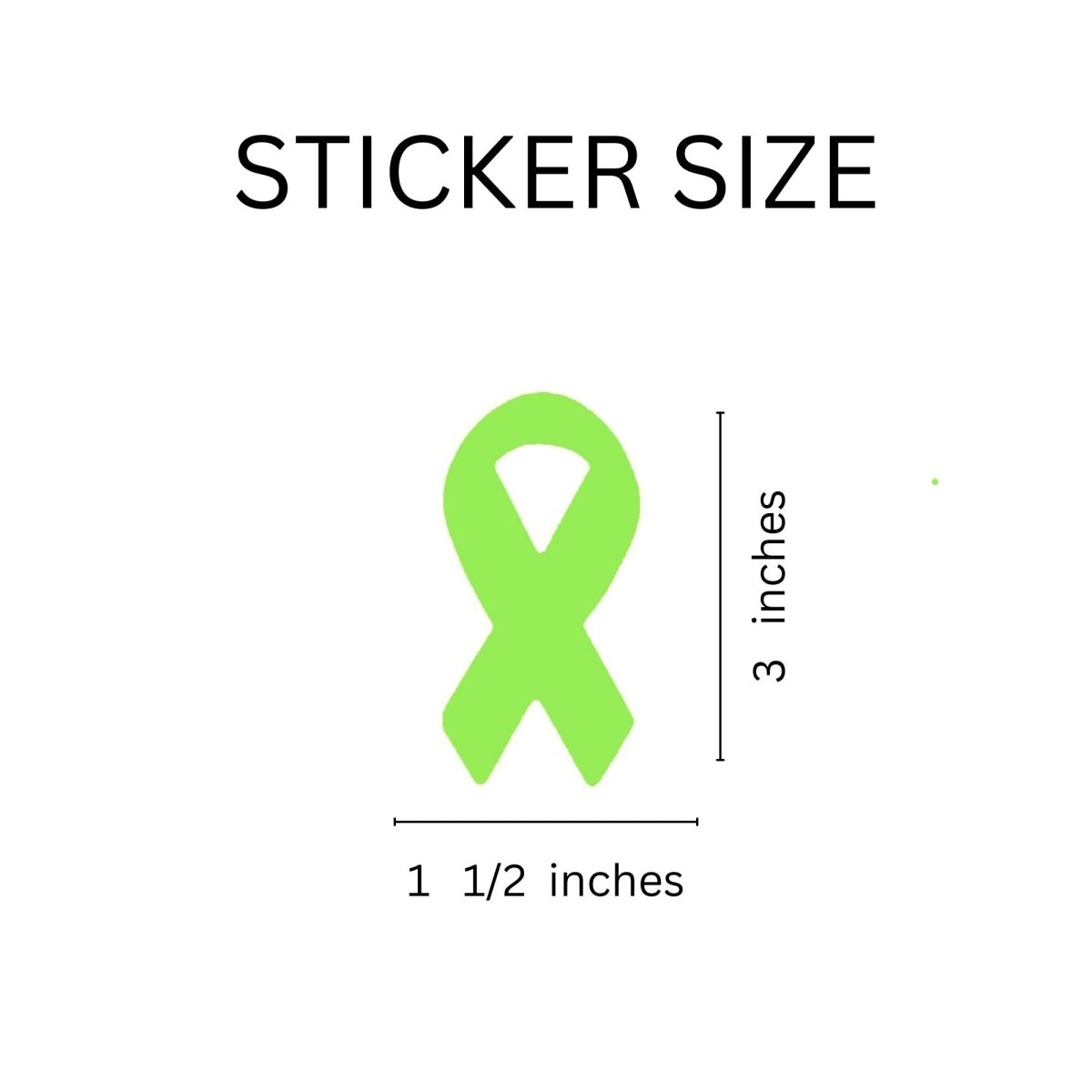 250 Large Lime Green Ribbon Stickers (250 per Roll) - Fundraising For A Cause