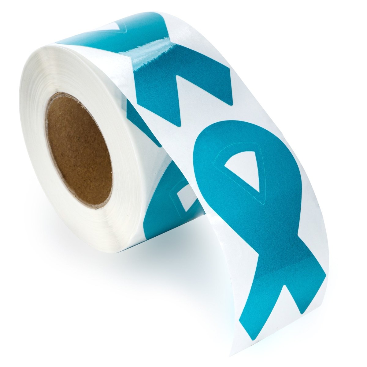 Large Sexual Assault Teal Ribbon Awareness Stickers (per Roll) - Fundraising For A Cause