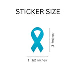250 Large Teal Ribbon Stickers (250 per Roll) - Fundraising For A Cause