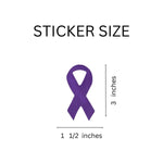 Large Testicular Cancer Purple Ribbon Stickers (250 per Roll) - Fundraising For A Cause