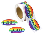 250 Oval LGBT Rainbow Stickers (250 per Roll) - Fundraising For A Cause