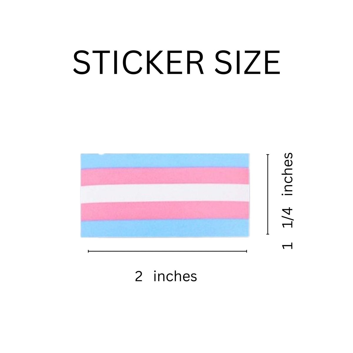 250 Rectangle Transgender Pride Stickers (250 per Roll) - Fundraising For A Cause